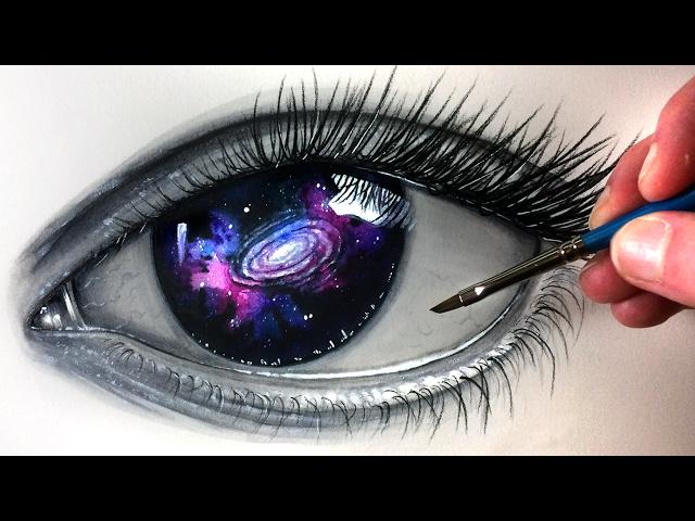 Painting a GALAXY EYE - Time Lapse