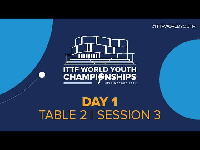 LIVE! | T2 | Day 1 | ITTF World Youth Championships 2024 | Session 3