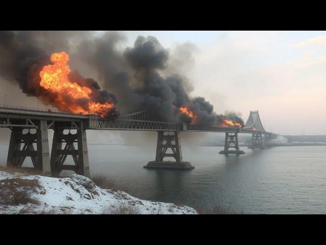 10 minutes ago! Ukrainian F-16 squadron destroys Crimean bridge support