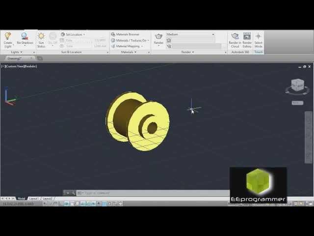 AutoCAD 3D Tutorial - Draw a Pulley