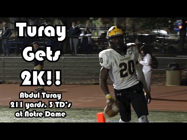 St. John Vianney 41 Notre Dame 10 | Non Public B 1st Round | Abdul Turay 211 yards, 3 TDs