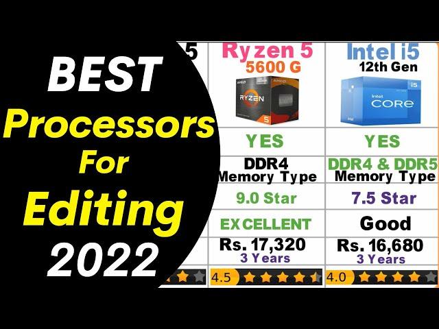 Best Processors for Desktop PC 2022 | Best CPU Processors for Editing | Intel vs AMD Processors