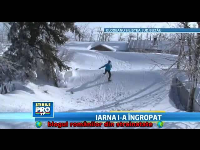 Romania ingropata in zapada. Iarna i-a ingropat.