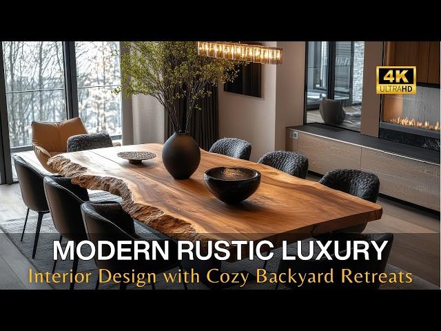 Modern Rustic Luxury: Stunning Interior Design Ideas with Cozy Backyard Retreats