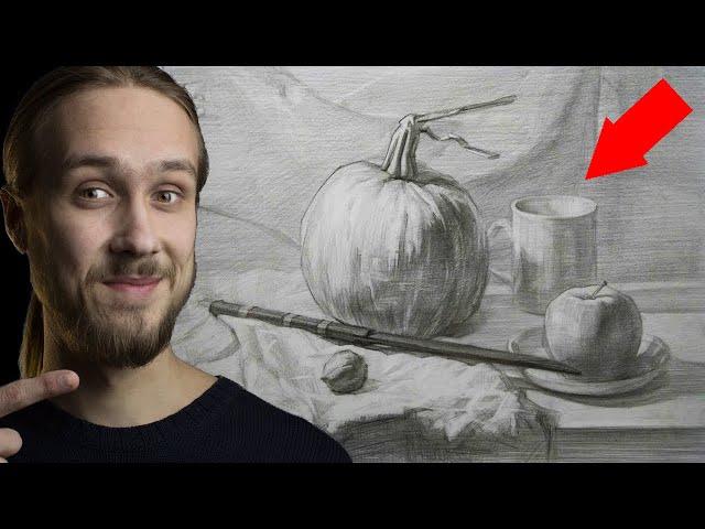 Как Нарисовать Натюрморт Карандашом: Старинная Техника | Для Новичков | Академический Рисунок