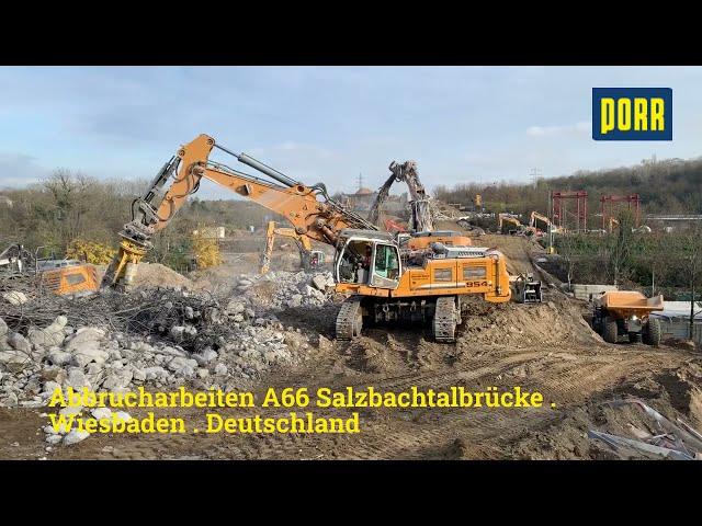 PORR Deutschland: A66 Salzbachtalbrücke - Abbruch- und Aufräumarbeiten nach Plan