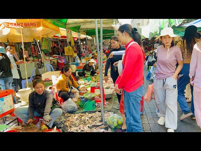 Amazing! Food Market Scenes - Cambodian People Lifestyle, Chicken, Fish, Vegetables, Meat, Pork