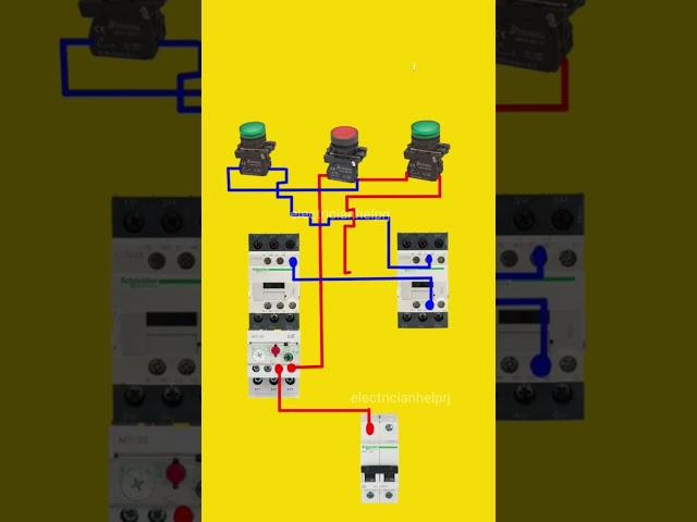 reverse forward starter control wiring diagram@electricianhelprj