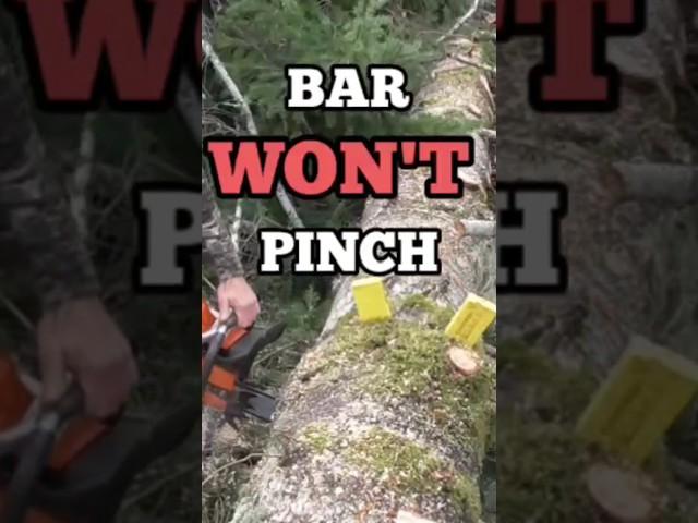 Log Wedging to Prevent Chainsaw Pinch