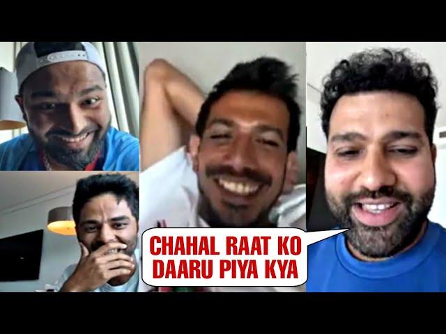 Rohit Sharma trolling Yuzvendra Chahal on Instagram Live with Rishabh Pant and Suryakumar Yadav