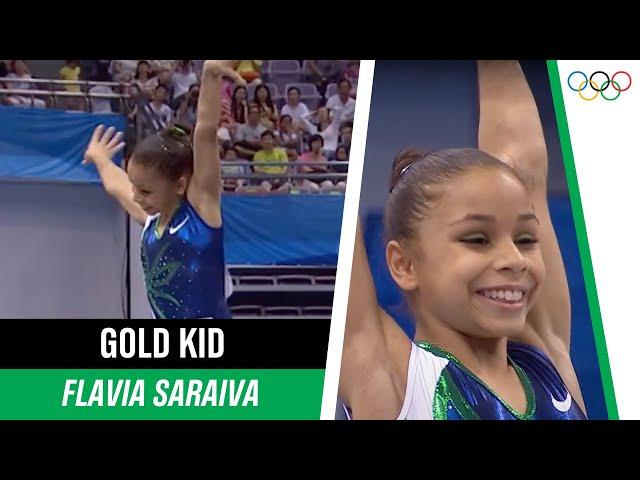 GOLD kid Flavia Saraiva  | Gold floor routine at the 2014 Nanjing Youth Olympics