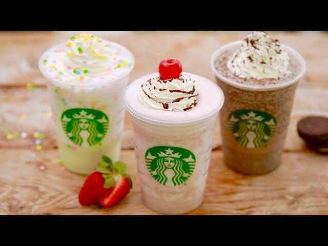 Starbucks FRAPPUCCINOS SECRET MENU (Birthday Cake, Oreo & Banana Split) Gemma's Bigger Bolder Baking