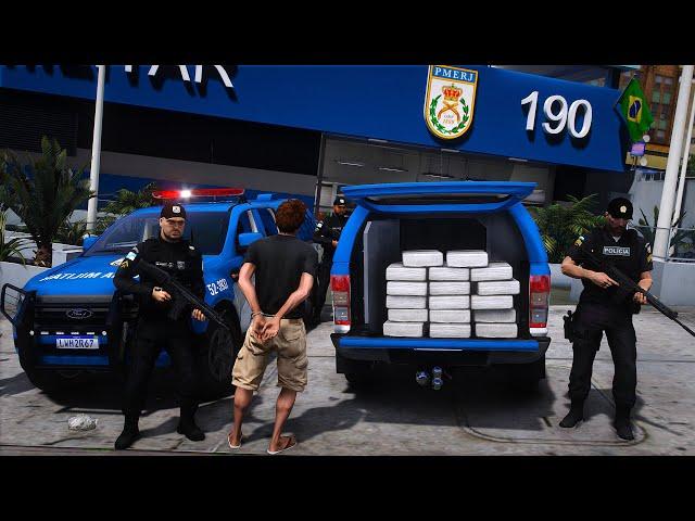 POLÍCIA MILITAR DO RIO DE JANEIRO REALIZA BLITZ DO LADO DA FAVELA | GTA 5 POLICIAL