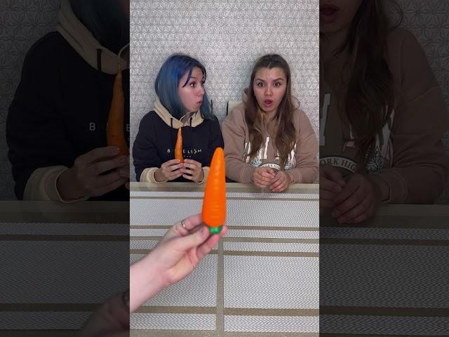 Choose your food challenge  Why did she refuse the big white carrot? #shorts Best video by Hmelkofm