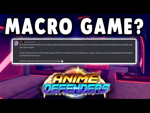 ANIME DEFENDERS HAS TURNED INTO AN ALT AND MACRO FARMING SIMULATOR?