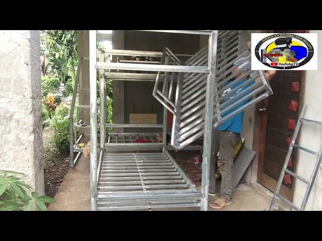 Tubular double deck steel modern design | Easy assemble