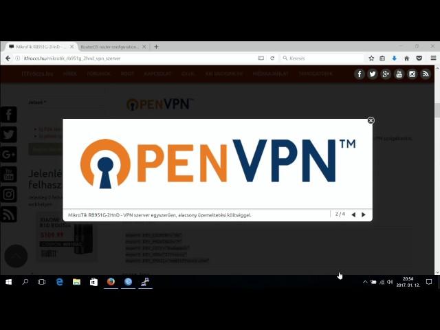 MikroTik RB951G-2HnD - OpenVPN [setup] | ITFroccs.hu