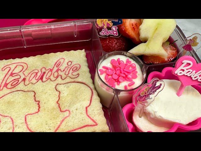 Lonchera escolar con el tema de Barbie miércoles de avellana y chocolate  #barbie #lunchideas