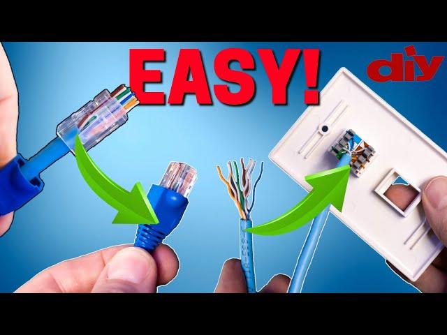 WIRING UP ETHERNET PLUGS THE EASY WAY AND KEYSTONE JACK INSTALL!