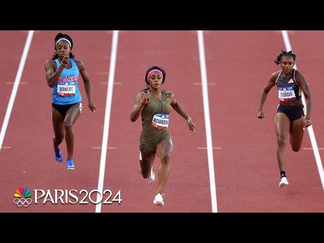 Sha'Carri Richardson stumbles, recovers, then storms to 100m heat win at Olympic Trials | NBC Sports