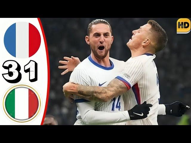 France vs Italy 3-1 Highlights & All Goals  2024 HD - Adrien Rabiot'2 goal