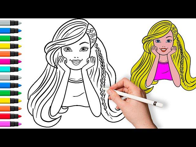 How to Draw Barbie  ‍️ Painting and Coloring for Kids & Toddlers