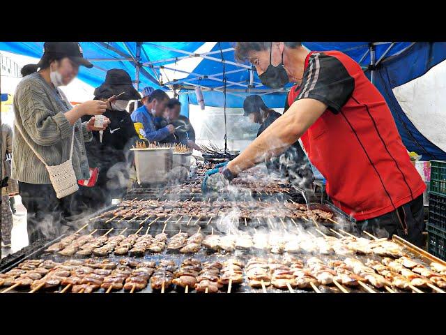 Korean popular snack! A yakitori restaurant selling 8,000 pieces a day!!-Korean street food