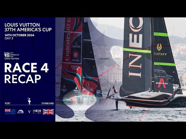 Louis Vuitton 37th America's Cup Race 4 Recap | Emirates Team New Zealand vs INEOS Britannia