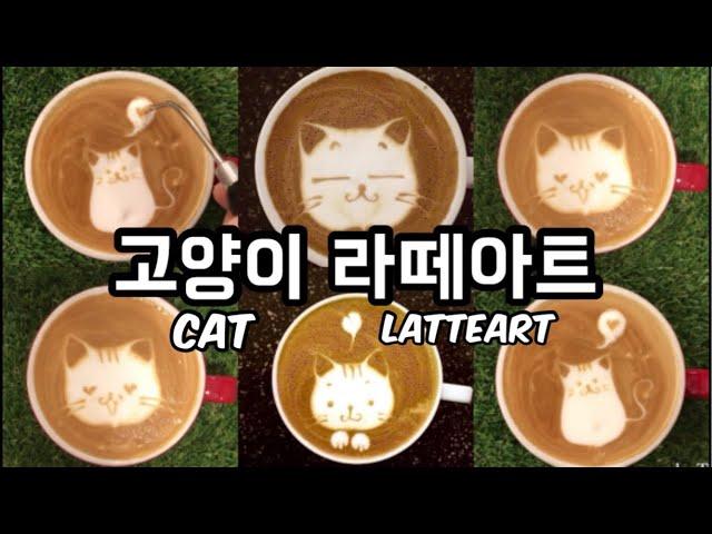 우든탬퍼 에칭아트 고양이라떼아트 CAT LatteArt디자인별 모아보기 Latteart Korean Latteartist woodenTAMPER