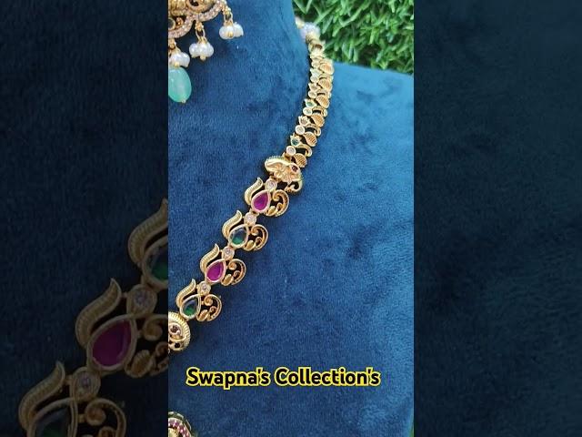 Temple Jewellery Nakashi Work Beautiful Designer Laxmi Necklace