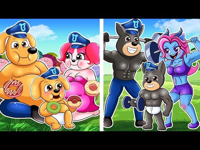 The family That Loves to Eat and the Family that works Out Hard | Sheriff Labrador Animation