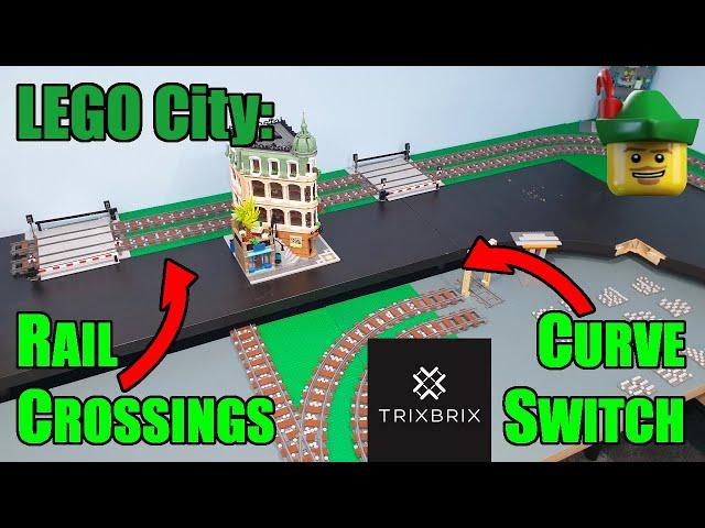 New LEGO Room - Rail Crossings & TrixBrix Continuous Curve Switch 