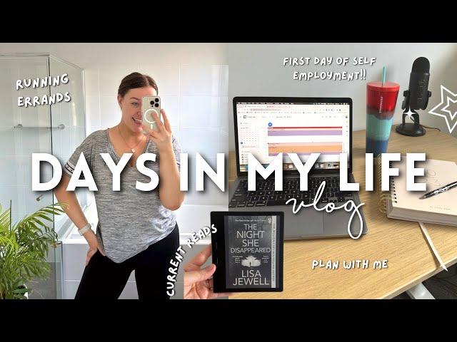 VLOG | first day being self employed, planning, running errands + current reads