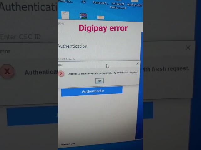 Digipay error authentication attempts exhausted try with fresh request #shorts