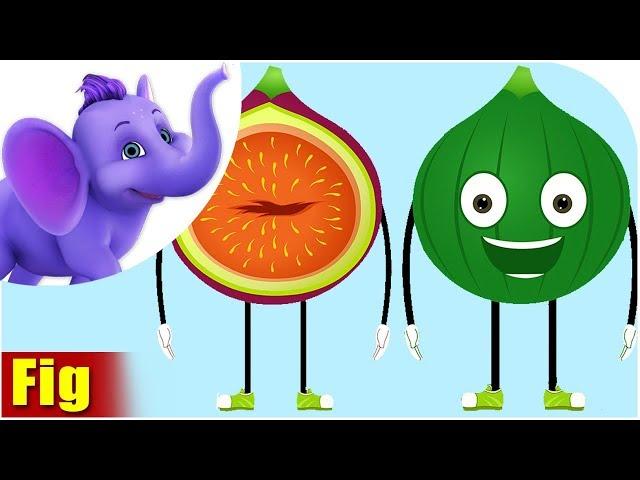 Fig Fruit Rhyme for Children, Fig Cartoon Fruits Song for Kids