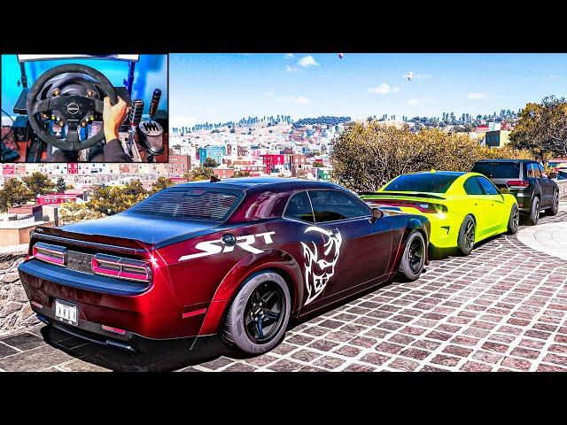 DODGE SRT HELLCAT CONVOY - Forza Horizon 5 (Steering Wheel + Shifter) Gameplay