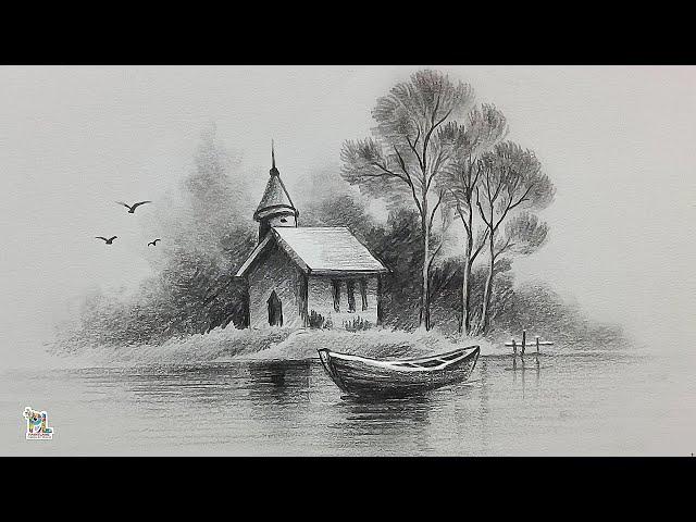 How to draw Beautiful Scenery Art