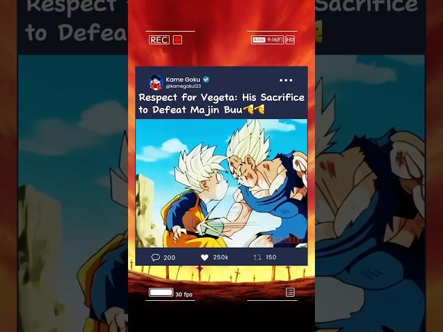 Respect for Vegeta: His Sacrifice to Defeat Majin Buu🫡🫡#shorts#goku#edit#dragonball#anime