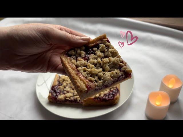 ASMR Bake Raspberry Blondies with Me (Whisper, Calm Voice, Baking Sounds)