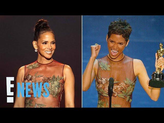 Halle Berry REWEARS Iconic Elie Saab Gown from the 2002 Oscars | E! News