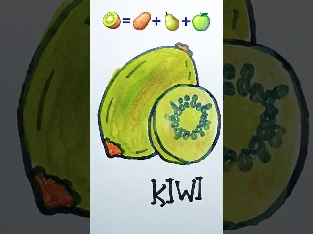 Drawing and painting Kiwi /mixing #art #shorts #shortvideo #trending