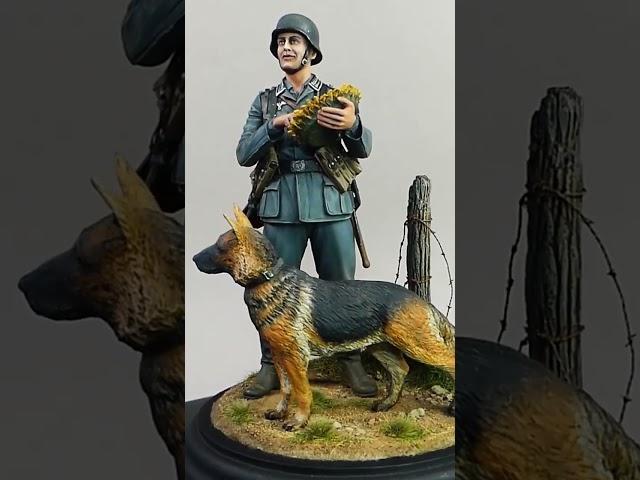 Sunflower Snack - 1/16 Scale German Infantryman with dog