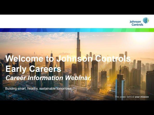 Johnson Controls Building Tomorrow Together Early Careers Webinar