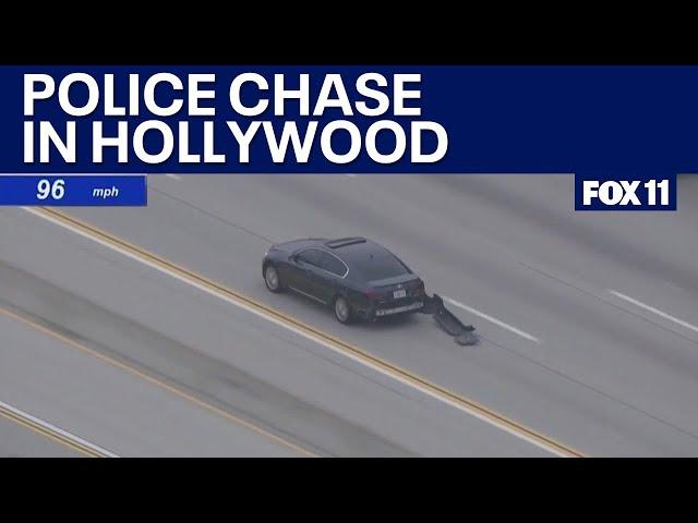 Police chase underway in Hollywood