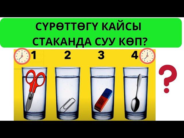 Логикалык суроолор /  Логикаңыз кандай иштейт 5 суроо менен текшерип алыңыз / Кызыктуу суроолор