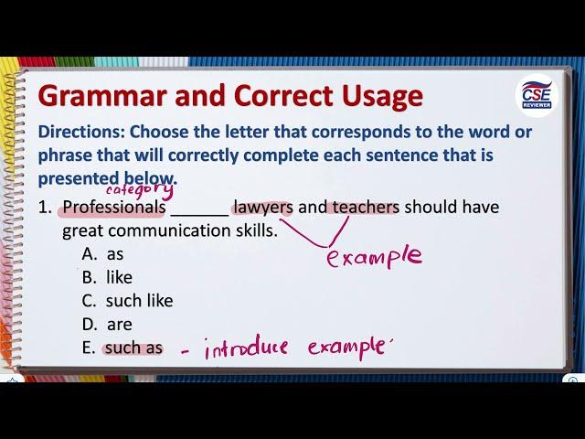 Grammar and Correct Usage | Part 1 | Civil Service Exam