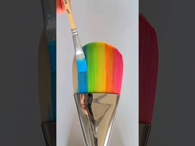 Painting a Rainbow Paintbrush #paint #painting #art #artwork #rainbow #draw #drawing #paintbrush