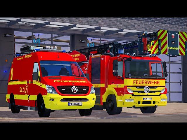 Emergency Call 112 - Ratingen Ambulance and Firefighter Responders on Duty! 4K