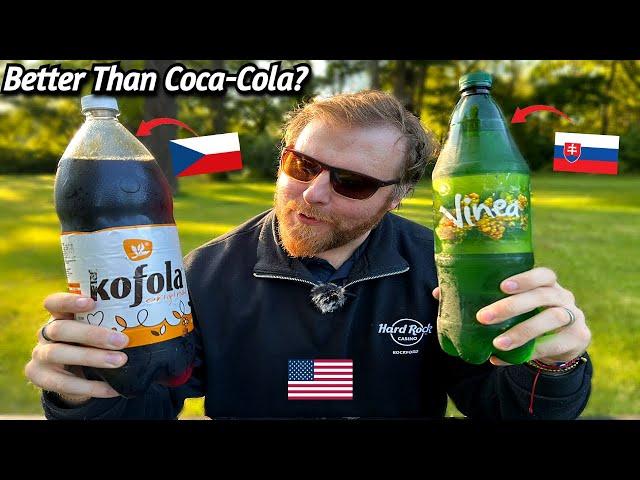 American Tries KOFOLA & VINEA Soft Drinks From the Czech Republic!