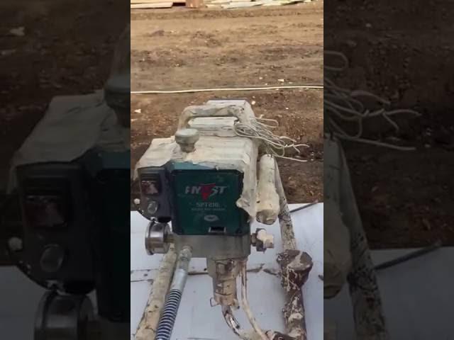 HYVST SPT 210 окраска металлического ангара безвоздушным краскопультом